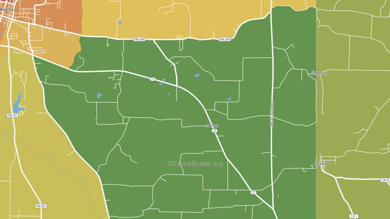 Smyrna, TX Map of Vandalism Rates