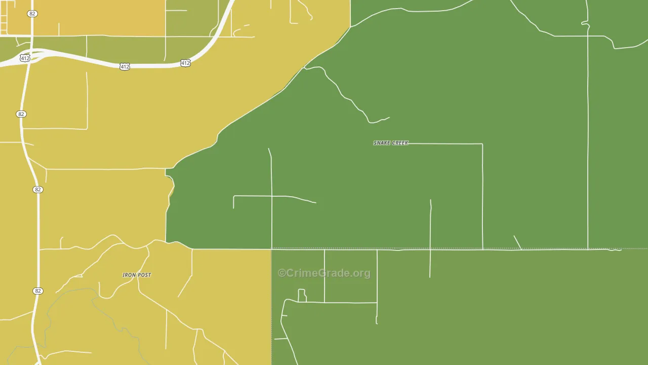 Snake Creek, OK Map of Vandalism Rates