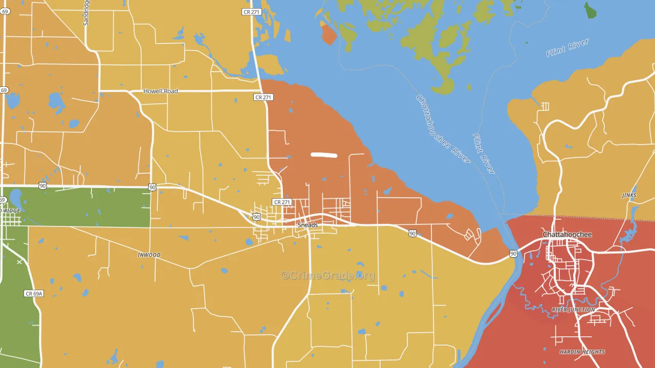 Sneads, FL Map of Vandalism Rates