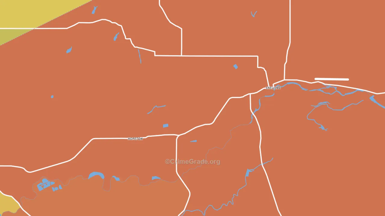 Snelling, CA Map of Vandalism Rates