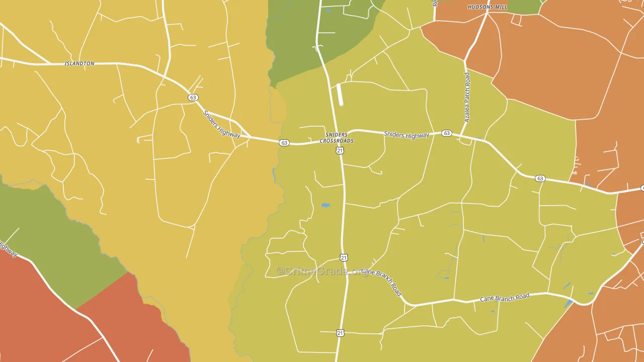 Sniders Crossroads, SC Map of Vandalism Rates