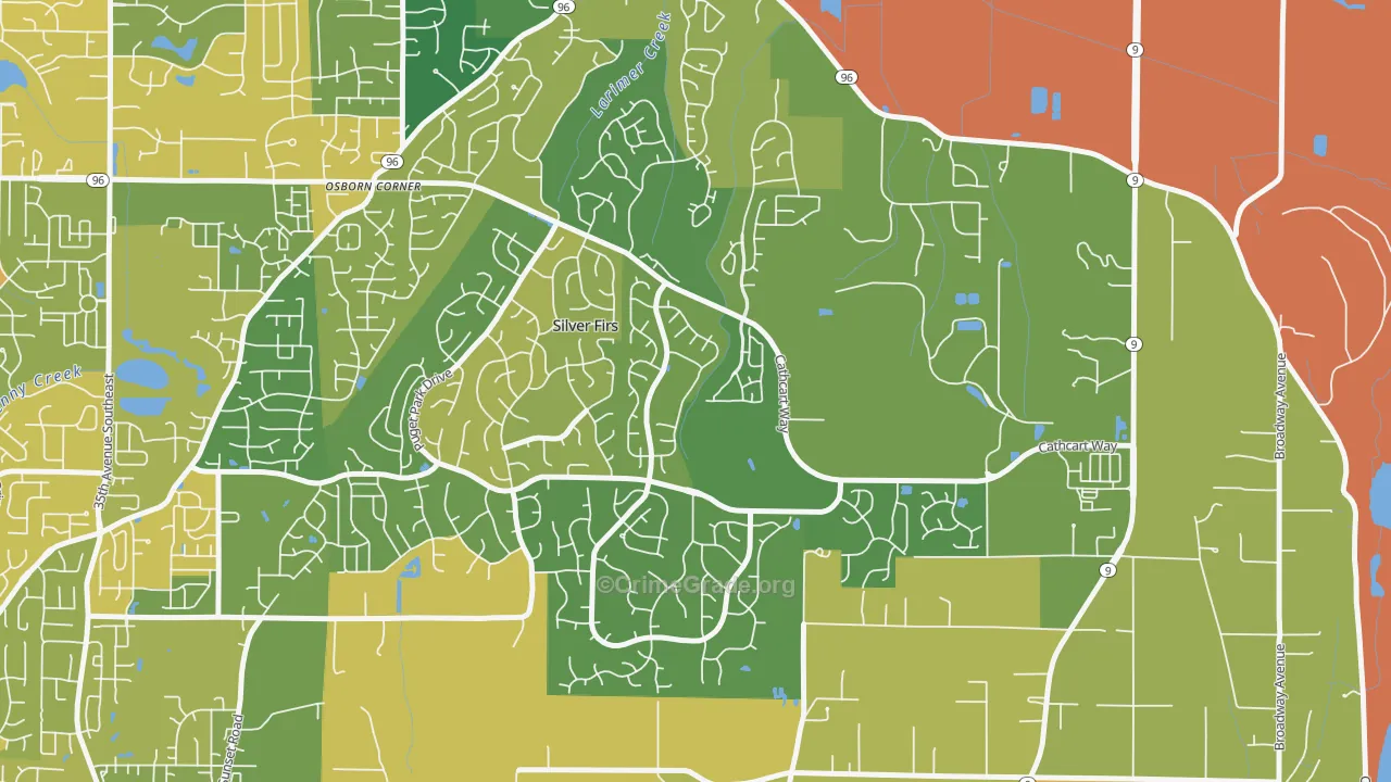 Snohomish Cascade, Silver Firs, WA Map of Vandalism Rates