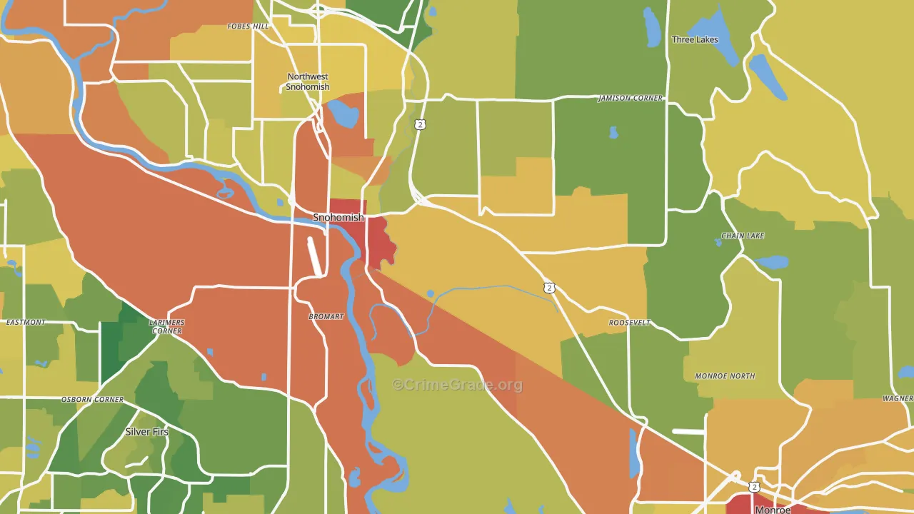 Snohomish, WA Map of Vandalism Rates