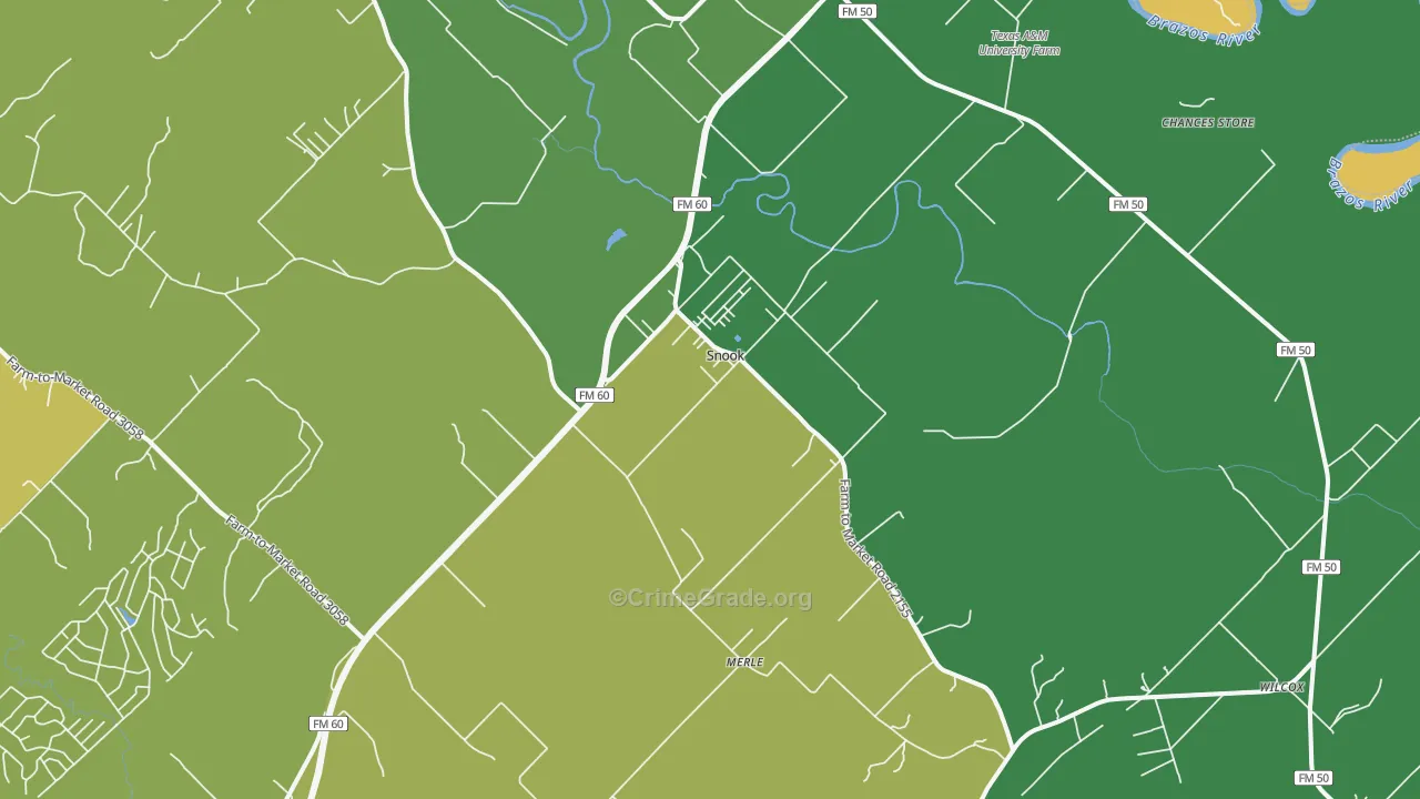Snook, TX Map of Vandalism Rates