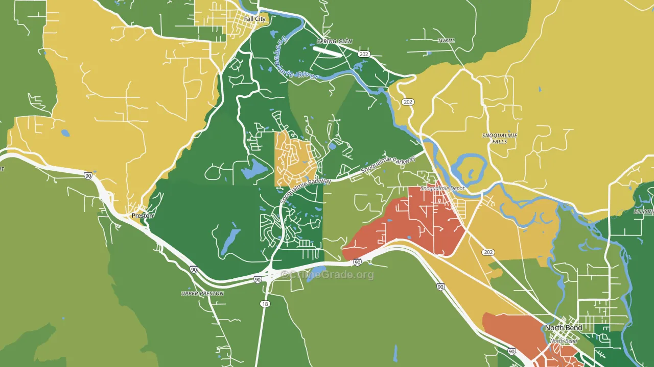 Snoqualmie, WA Map of Vandalism Rates
