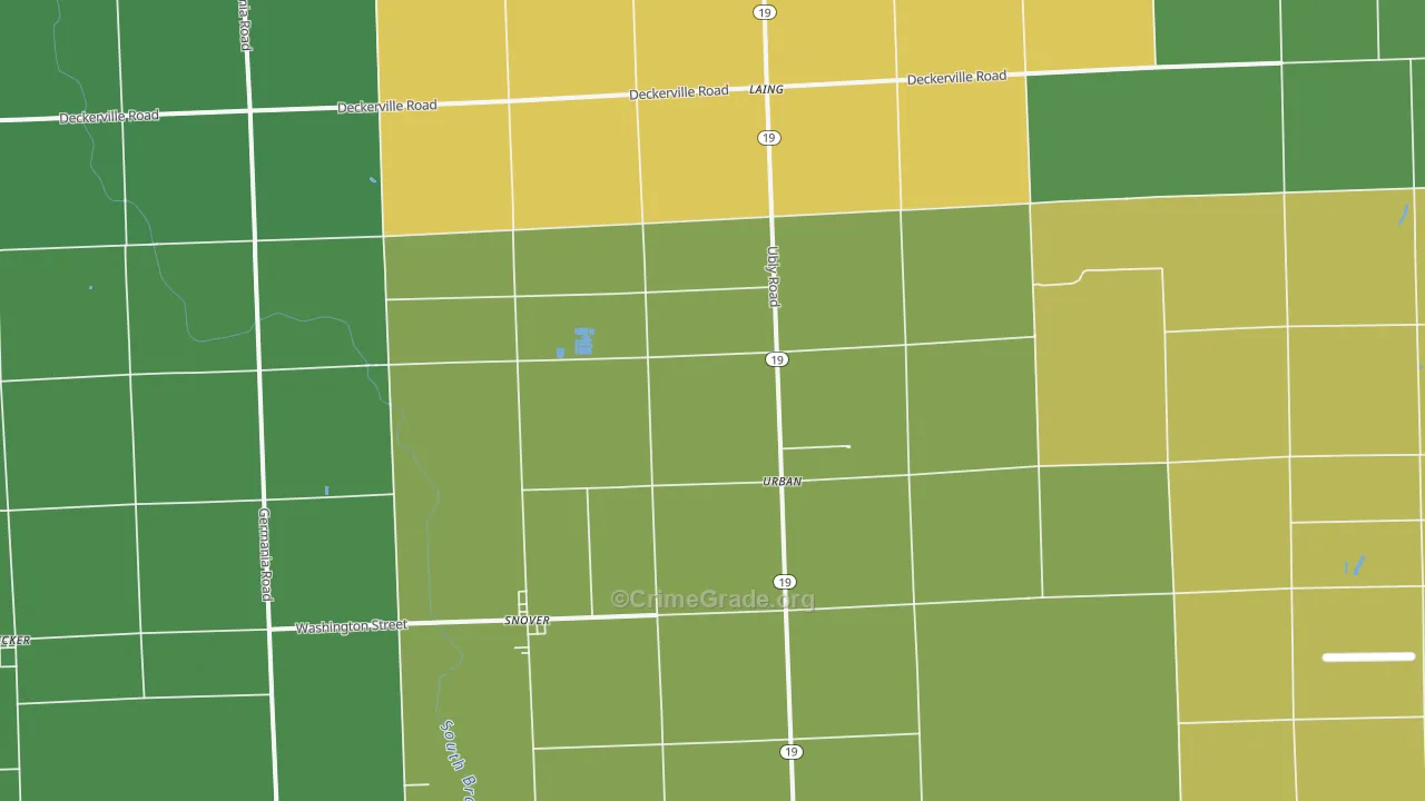 Snover, MI Map of Vandalism Rates
