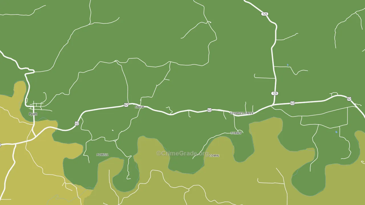 Snow, AR Map of Vandalism Rates