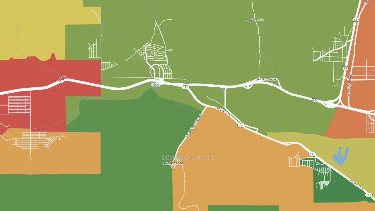 Snow Creek, CA Map of Vandalism Rates