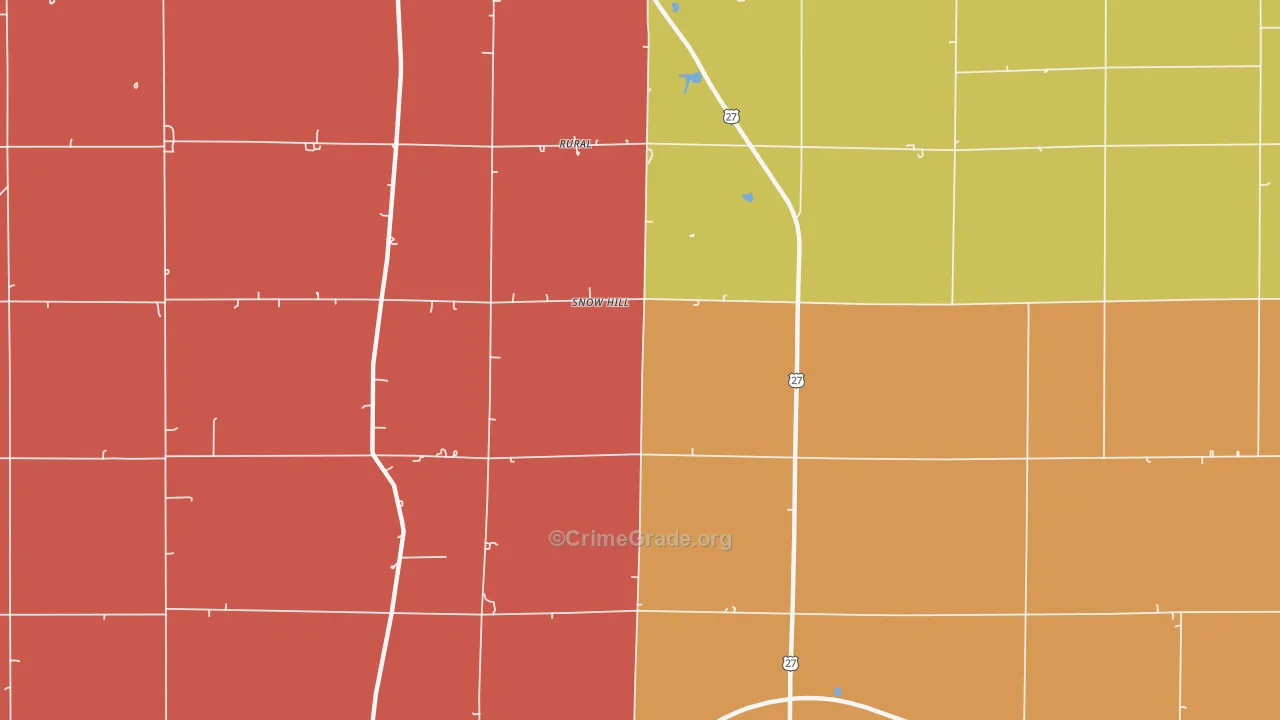 Snow Hill, IN Map of Vandalism Rates
