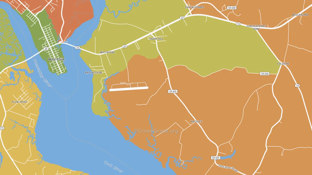 Snow Hill, VA Map of Vandalism Rates