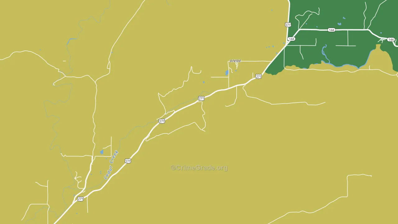 Snow, OK Map of Vandalism Rates