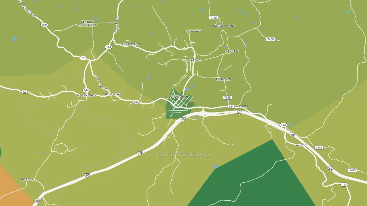 Snow Shoe, PA Map of Vandalism Rates