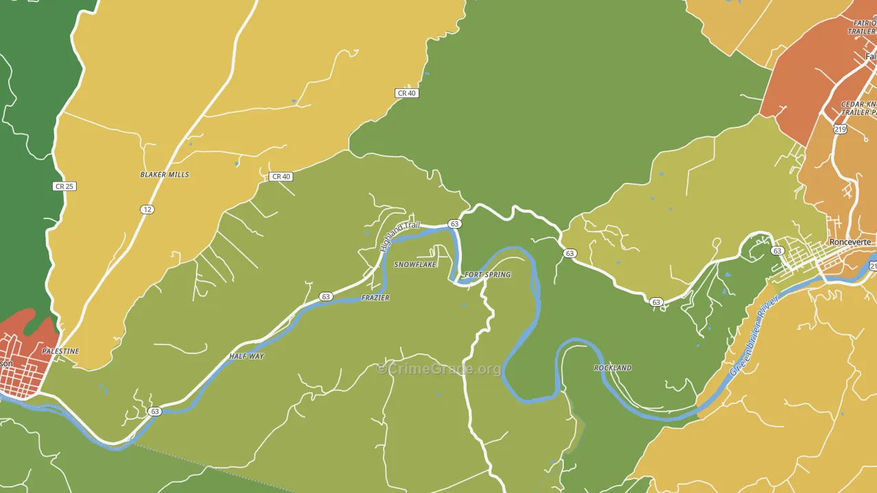 Snowflake, WV Map of Vandalism Rates