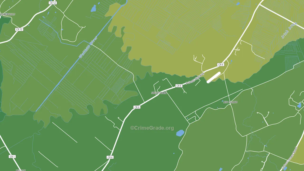 Snufftown, NY Map of Vandalism Rates
