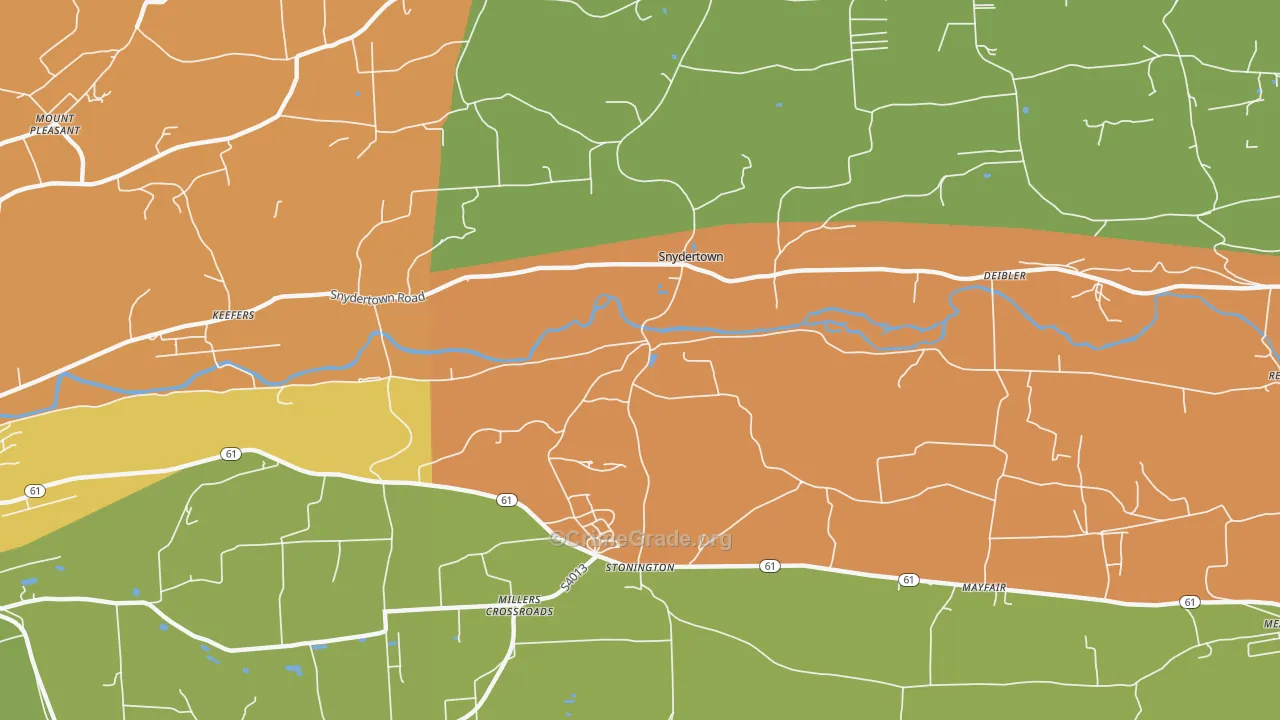 Snydertown, PA Map of Vandalism Rates