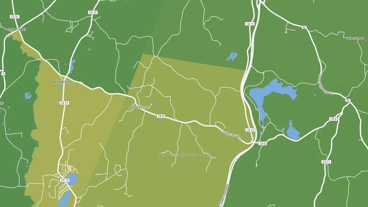 Snyderville, NY Map of Vandalism Rates
