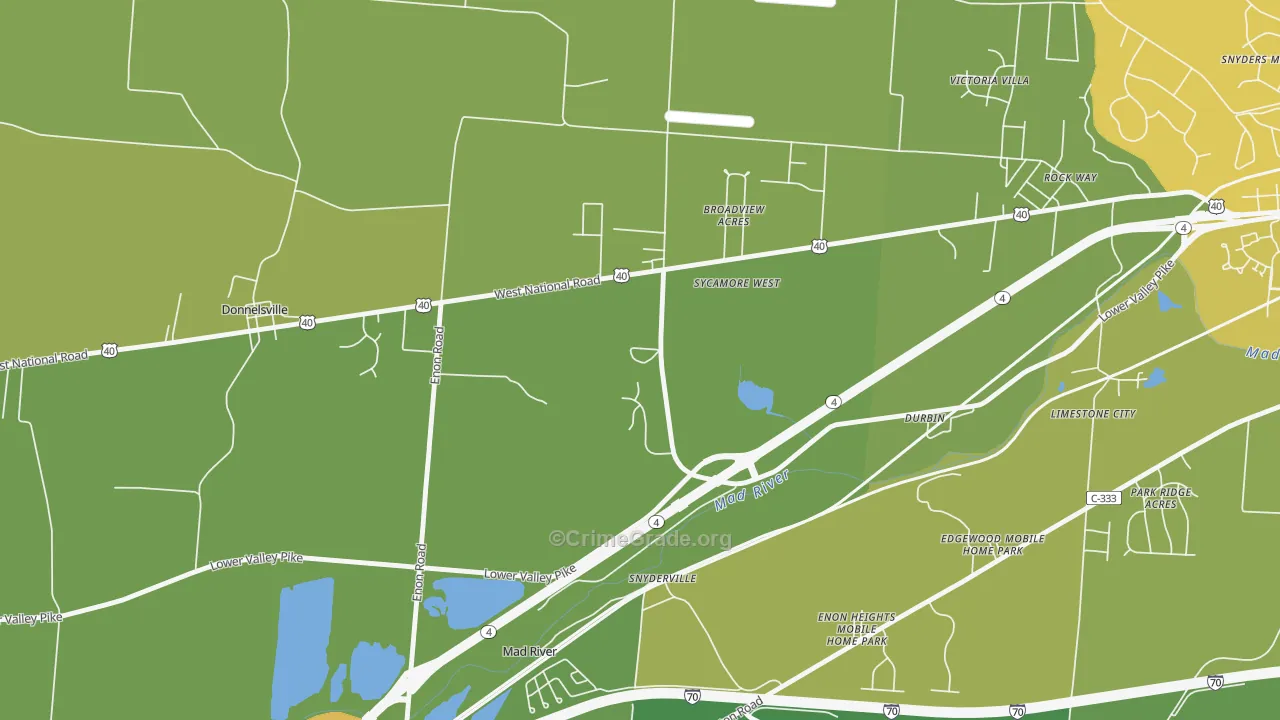 Snyderville, OH Map of Vandalism Rates