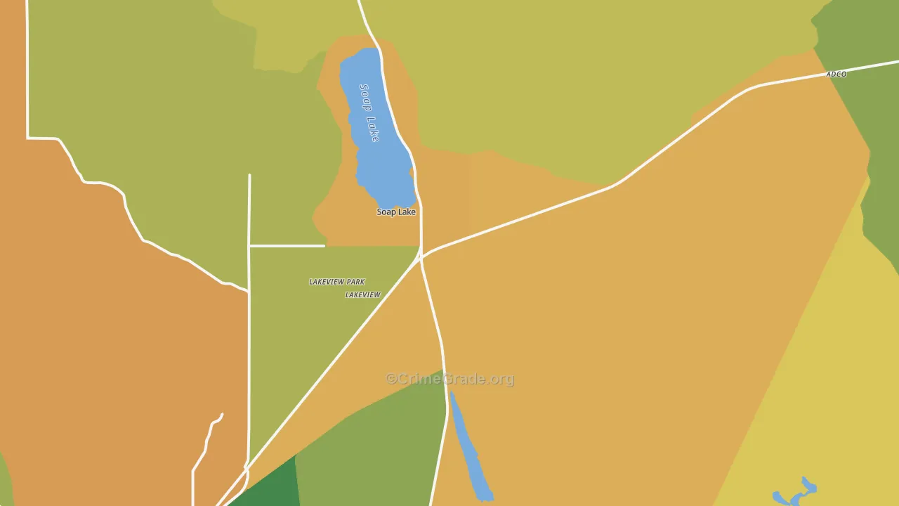 Soap Lake, WA Map of Vandalism Rates