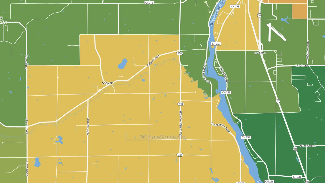 Sobieski, MN Map of Vandalism Rates