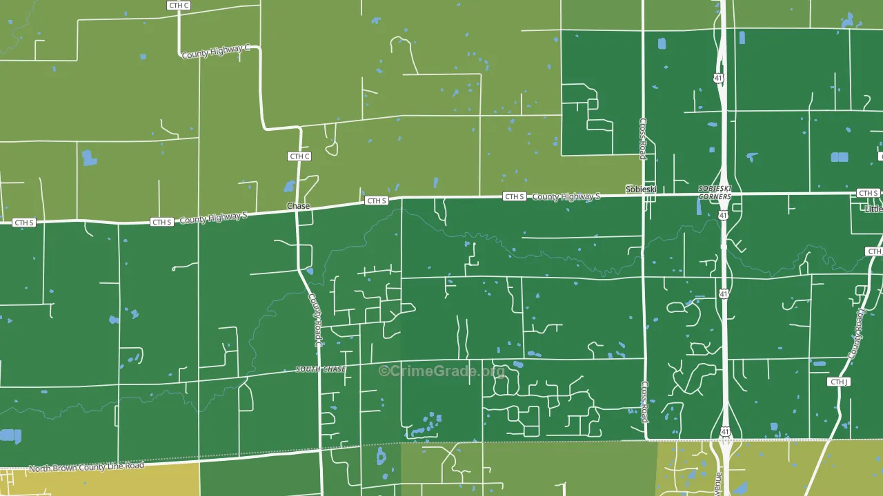 Sobieski, WI Map of Vandalism Rates