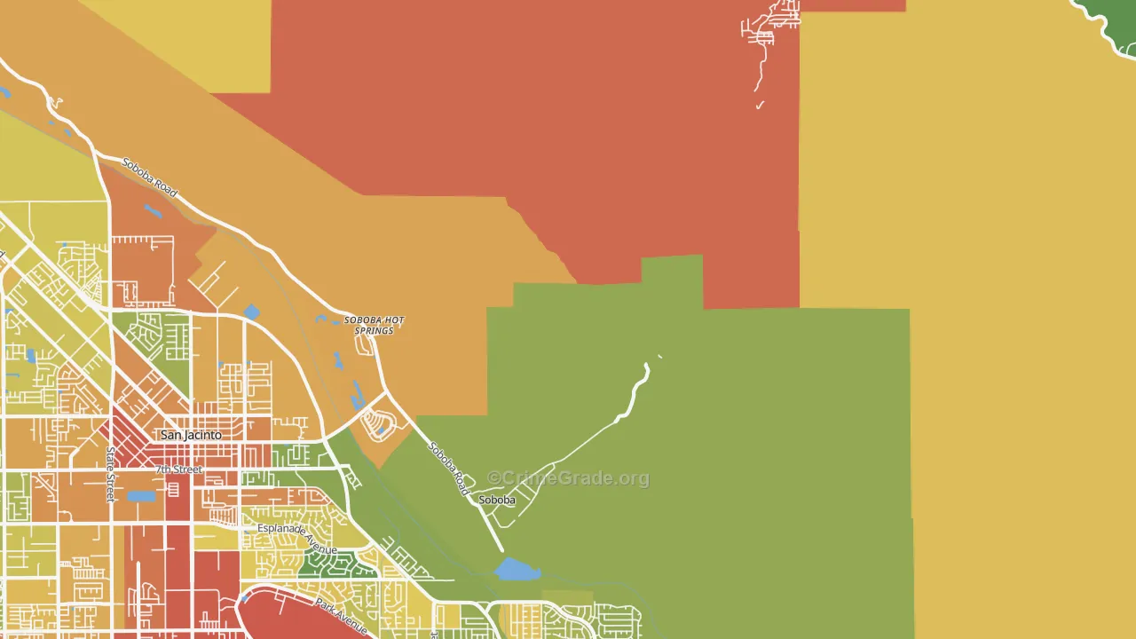 Soboba Hot Springs, CA Map of Vandalism Rates
