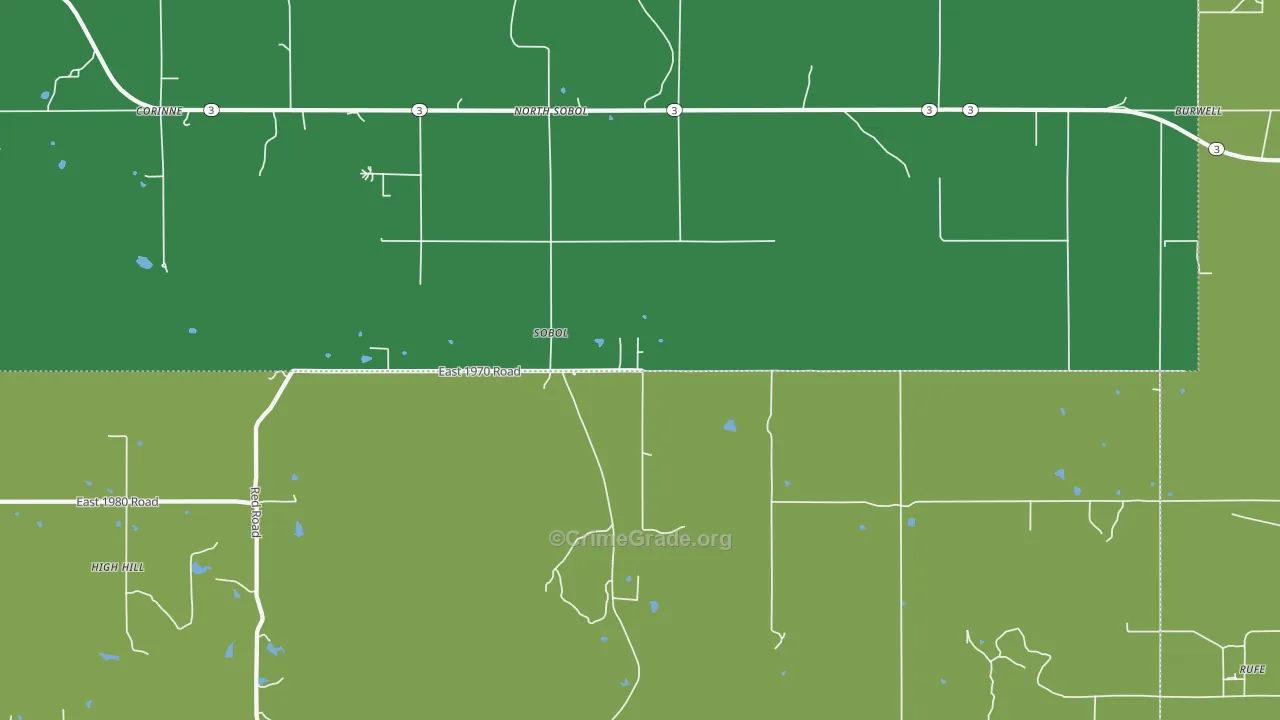 Sobol, OK Map of Vandalism Rates