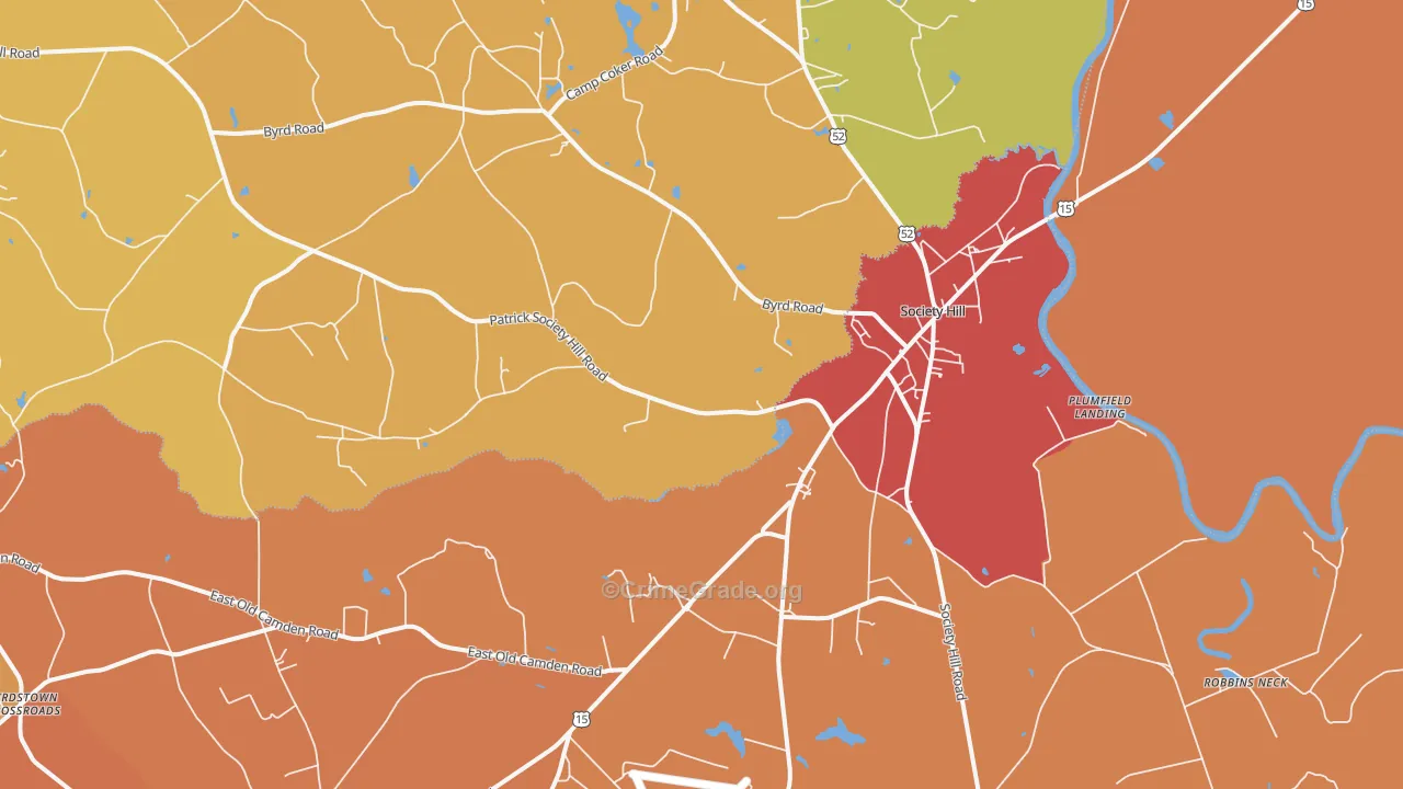 Society Hill, SC Map of Vandalism Rates