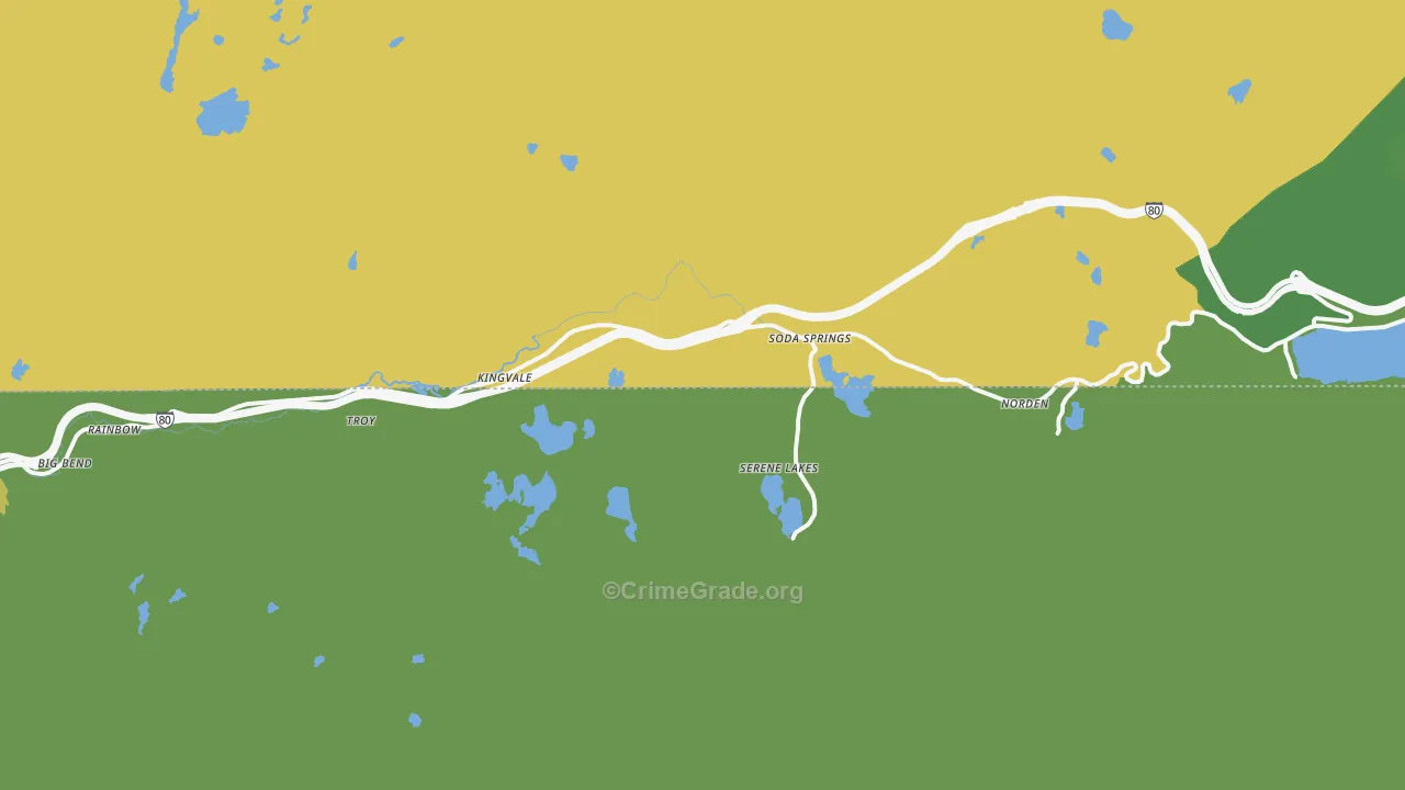 Soda Springs, CA Map of Vandalism Rates