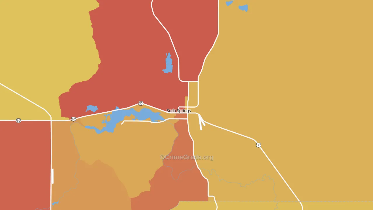 Soda Springs, ID Map of Vandalism Rates