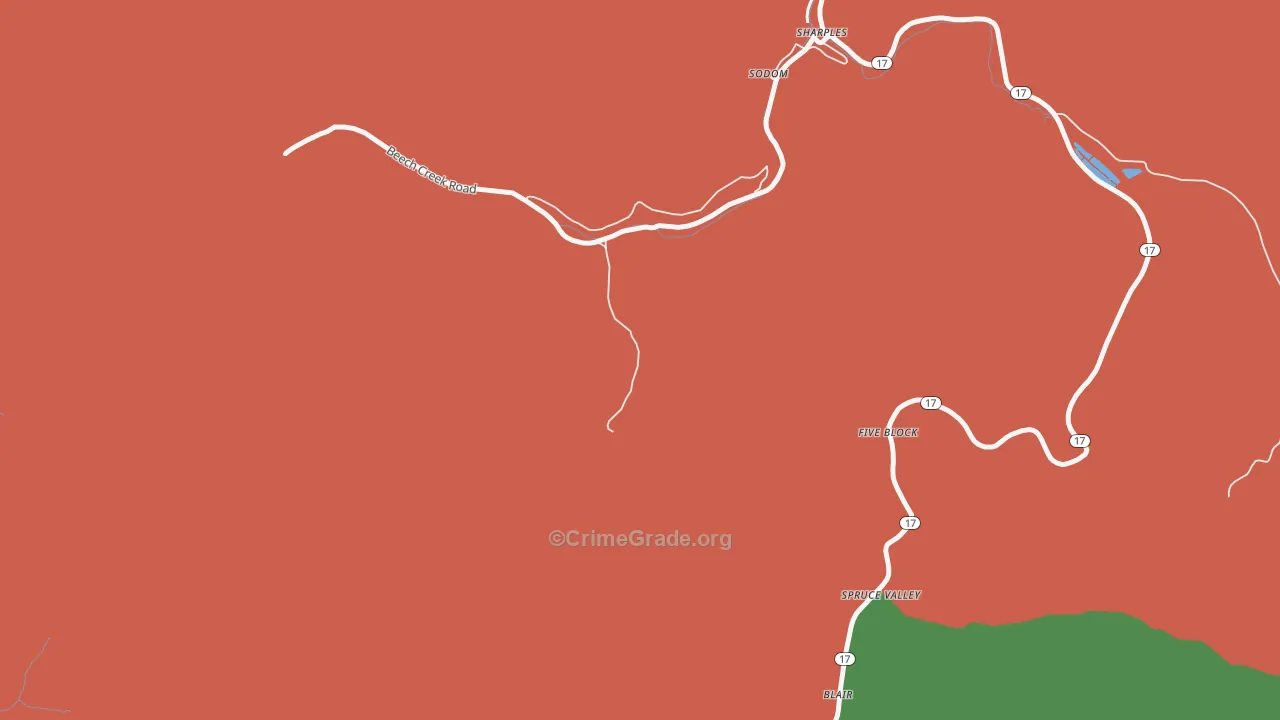 Sodom, WV Map of Vandalism Rates