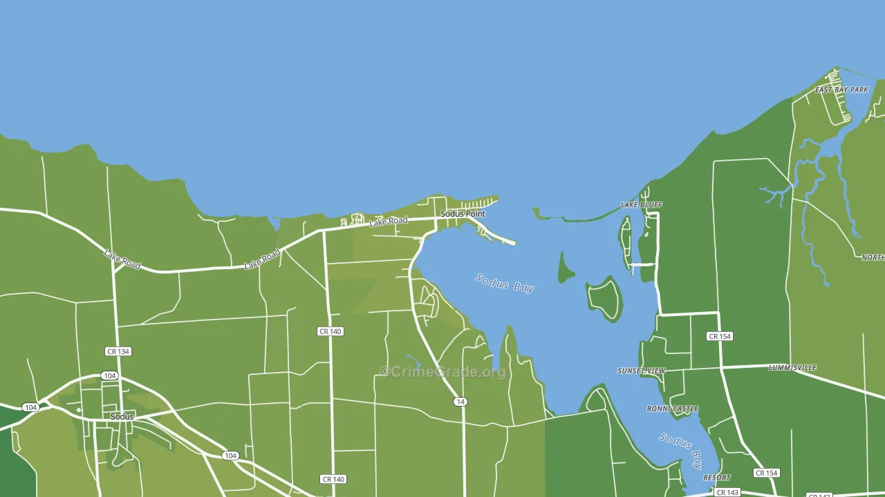Sodus Point, NY Map of Vandalism Rates