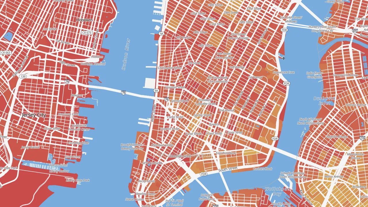 Soho, Manhattan, NY Map of Vandalism Rates