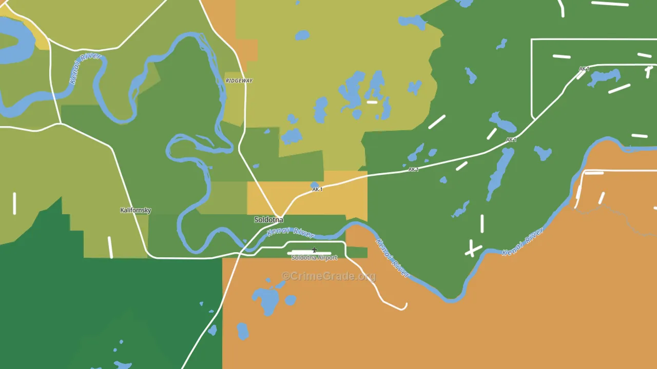 Soldotna, AK Map of Vandalism Rates