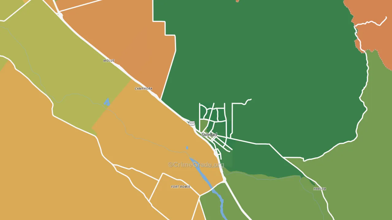 Soledad, CA Map of Vandalism Rates