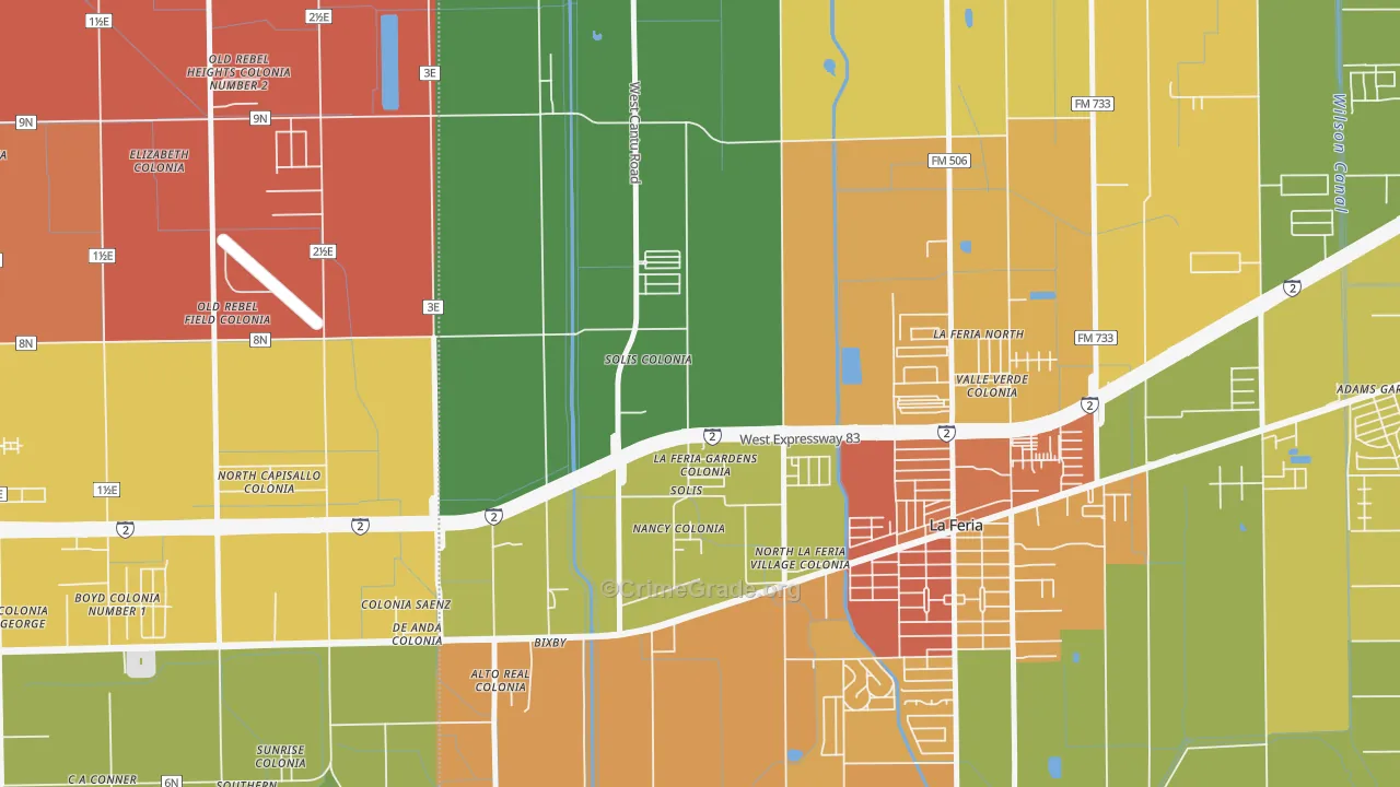 Solis, TX Map of Vandalism Rates
