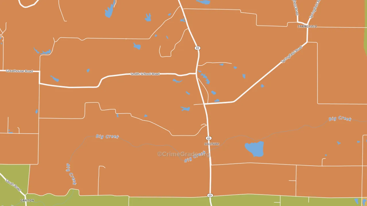 Solitude, IN Map of Vandalism Rates