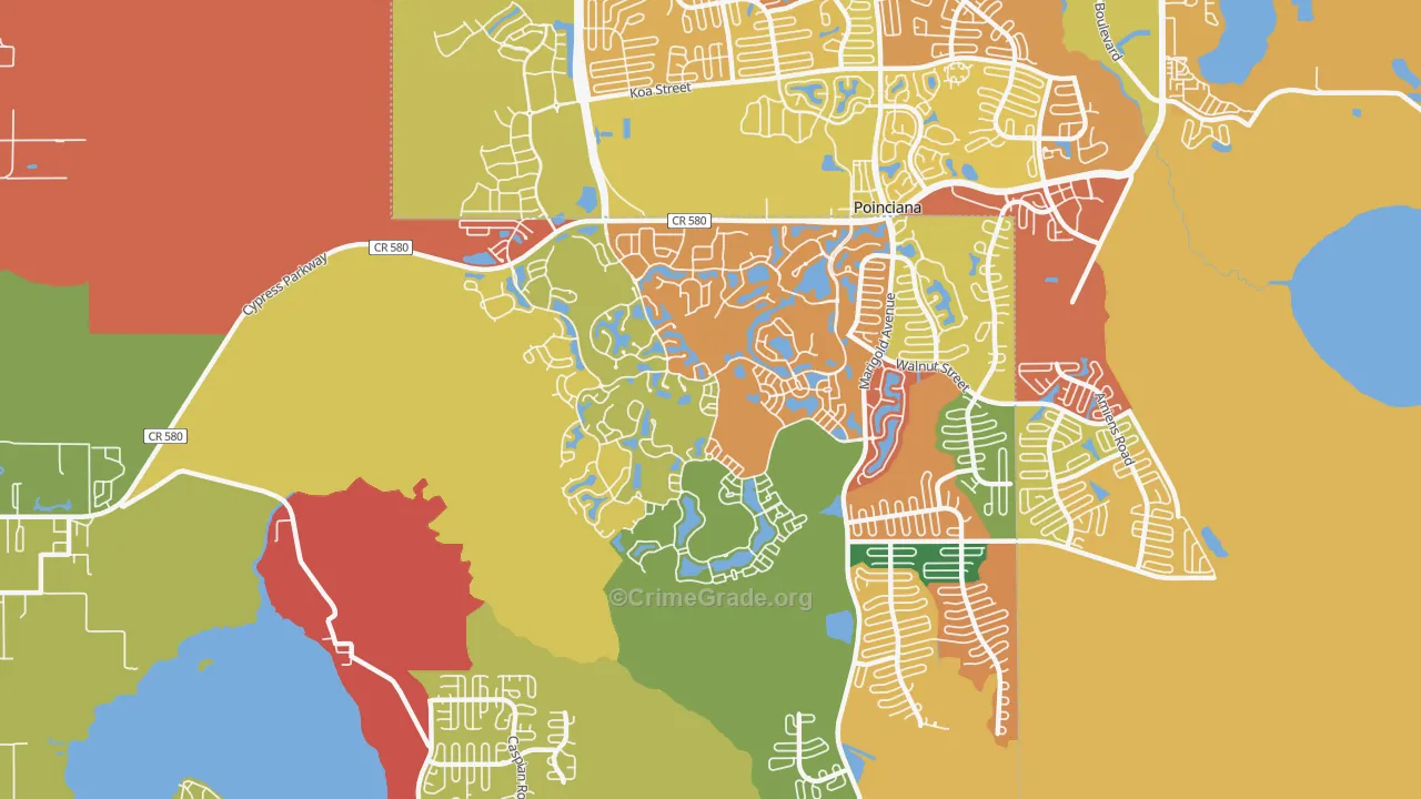 Solivita, Poinciana, FL Map of Vandalism Rates