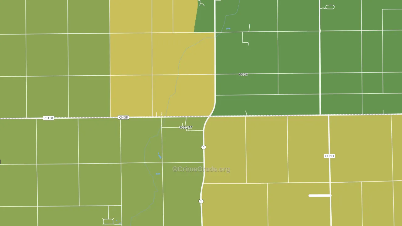 Sollitt, IL Map of Vandalism Rates
