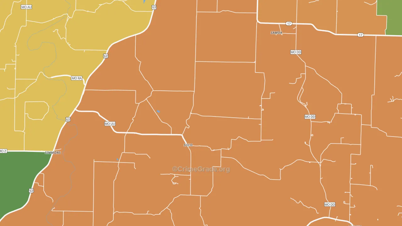 Solo, MO Map of Vandalism Rates