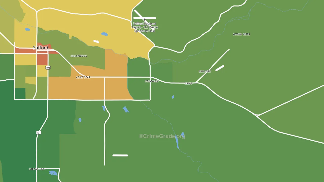 Solomon, AZ Map of Vandalism Rates