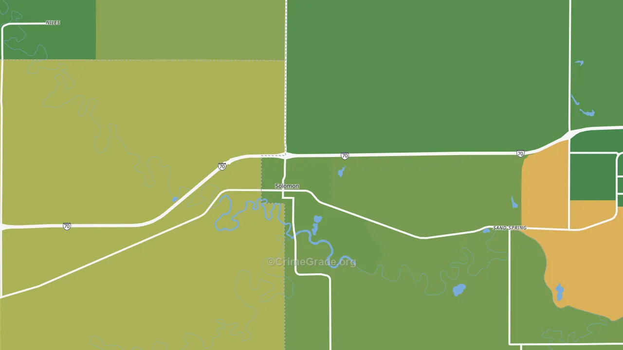 Solomon, KS Map of Vandalism Rates
