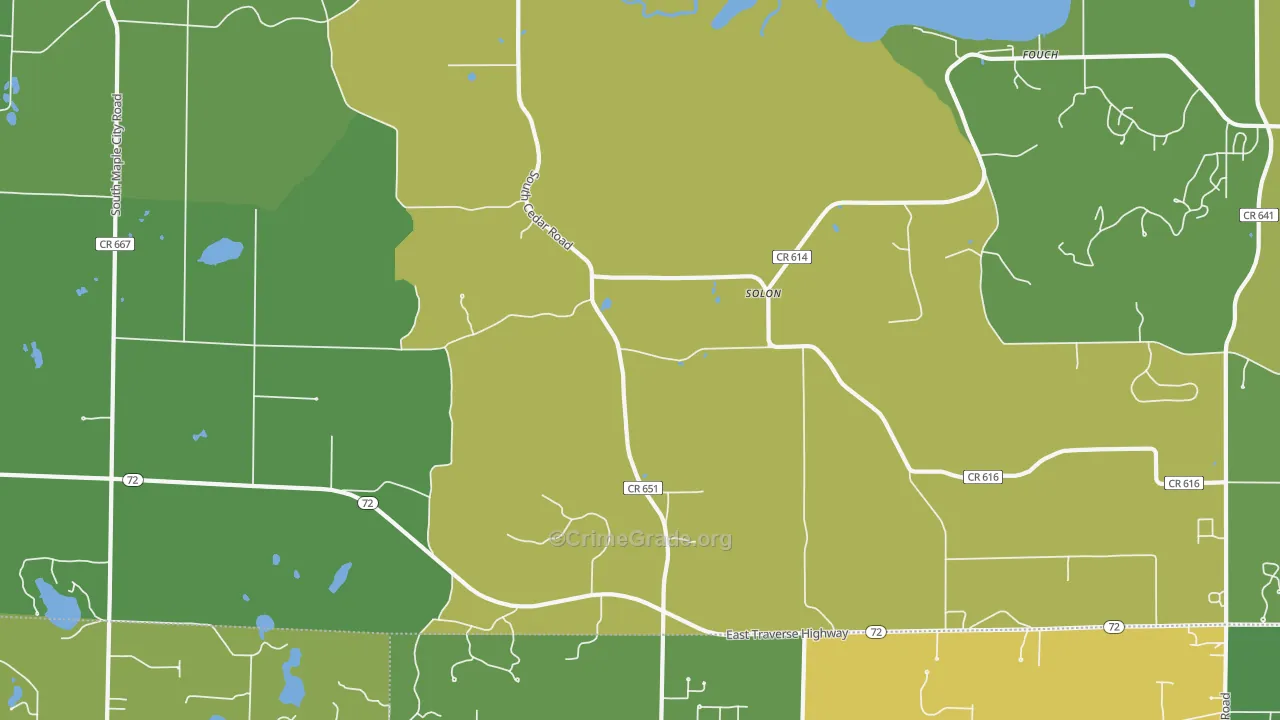 Solon, MI Map of Vandalism Rates
