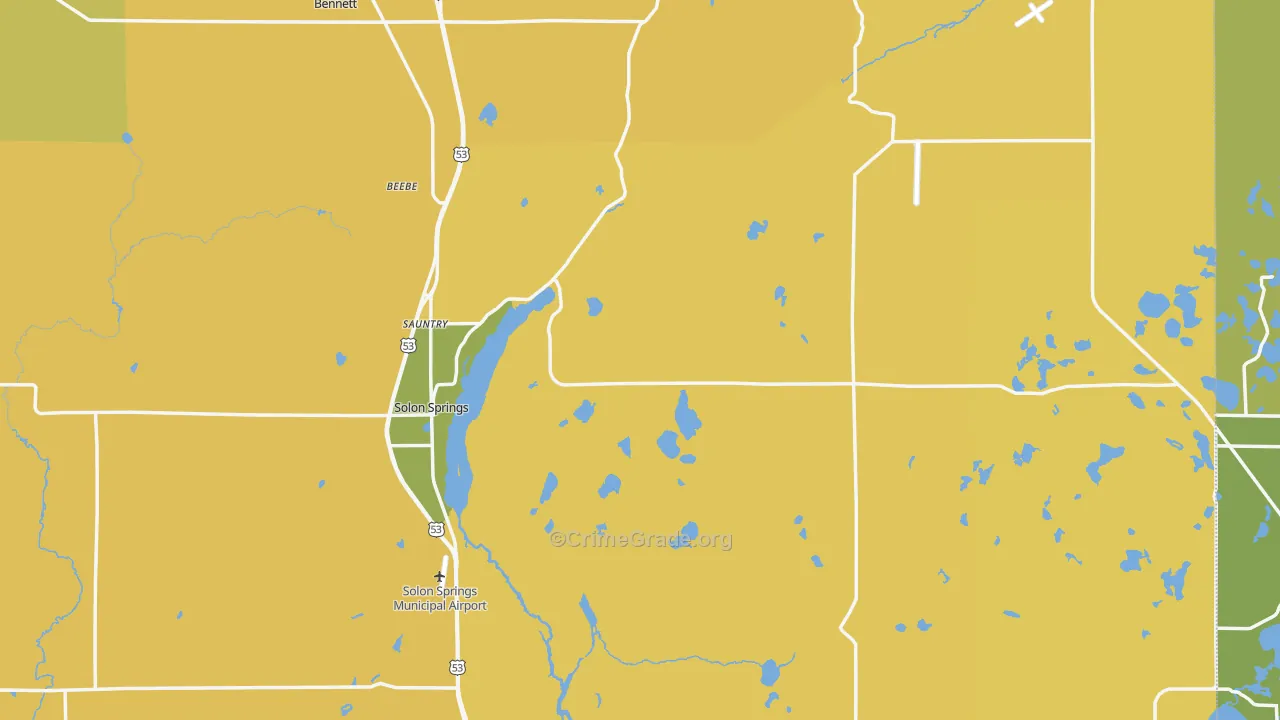 Solon Springs, WI Map of Vandalism Rates
