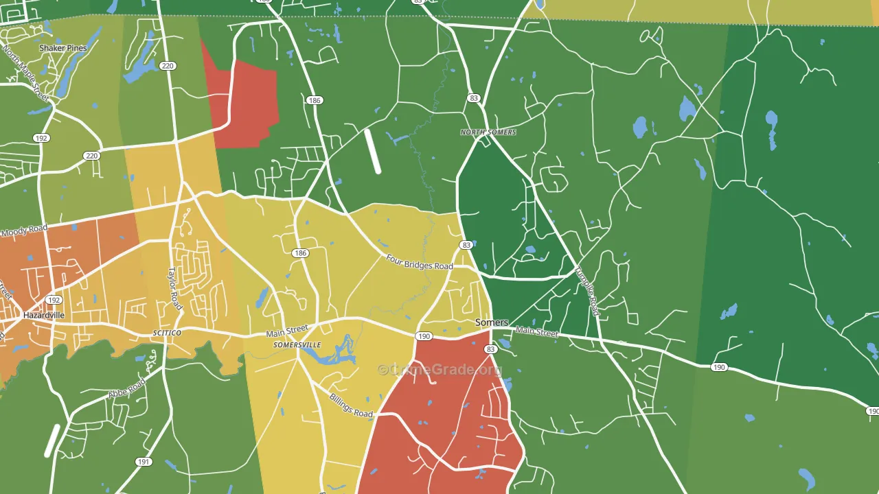 Somers, CT Map of Vandalism Rates