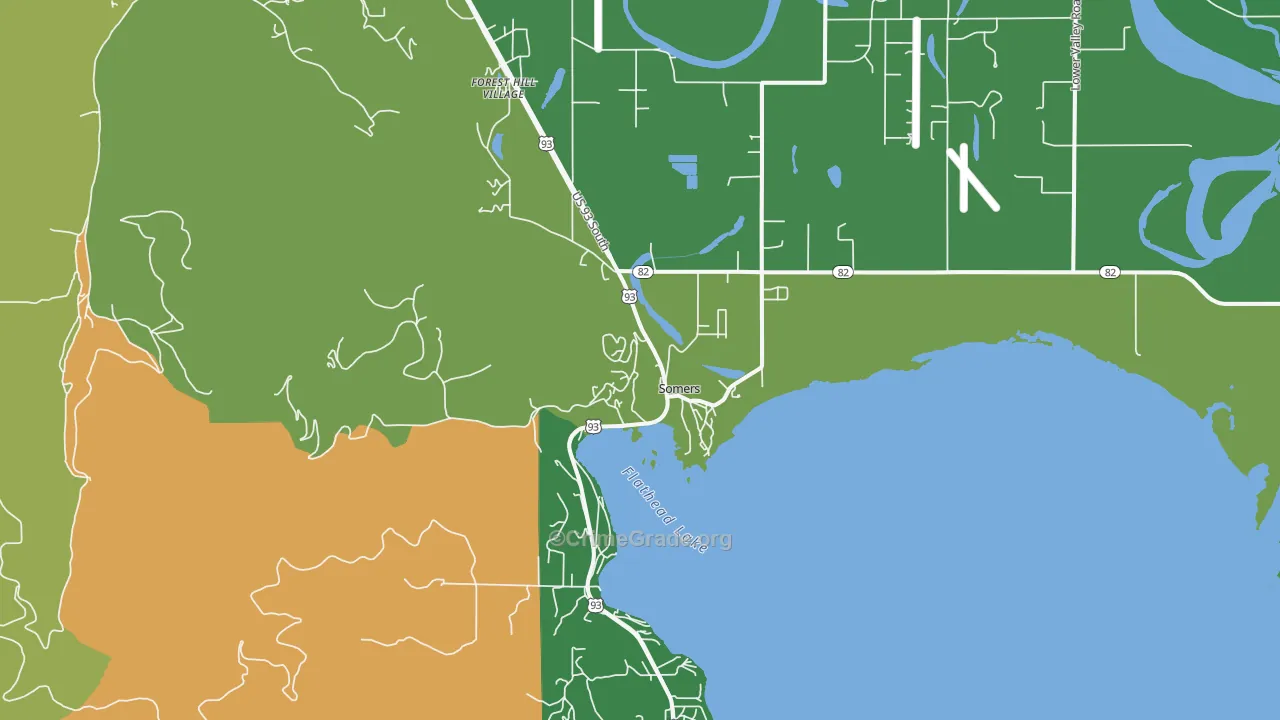 Somers, MT Map of Vandalism Rates