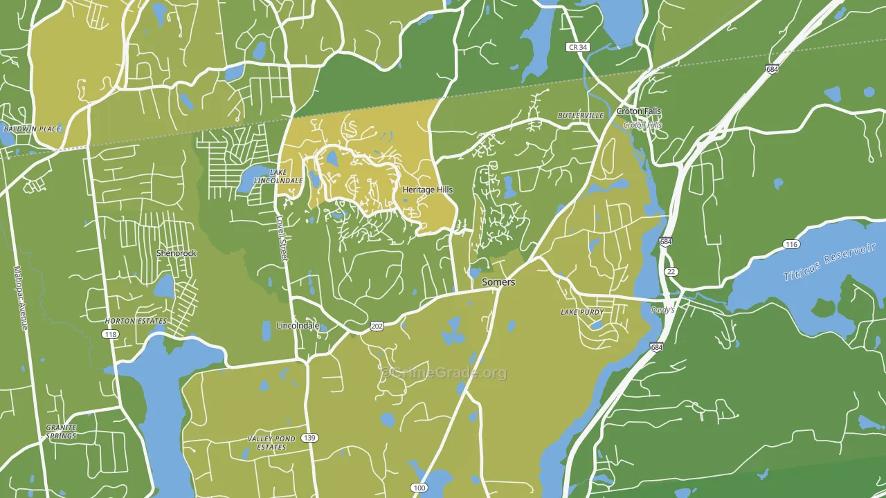 Somers, NY Map of Vandalism Rates