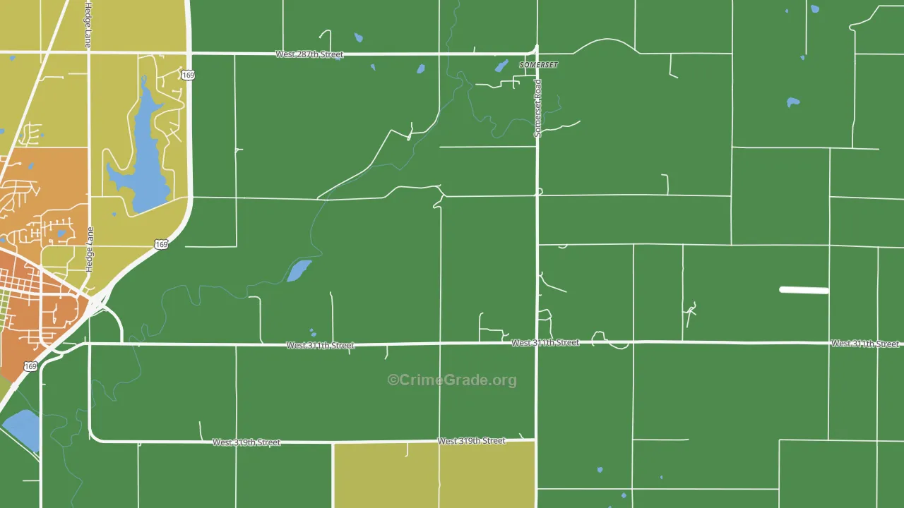 Somerset, KS Map of Vandalism Rates