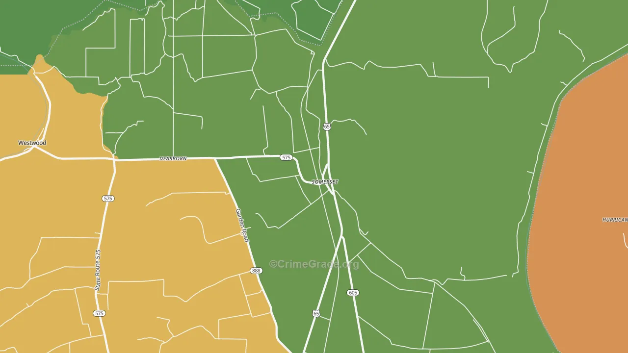 Somerset, LA Map of Vandalism Rates