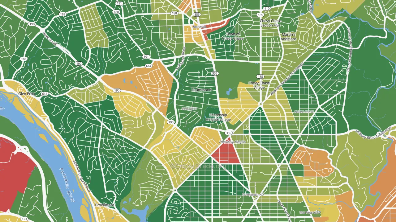 Somerset, MD Map of Vandalism Rates
