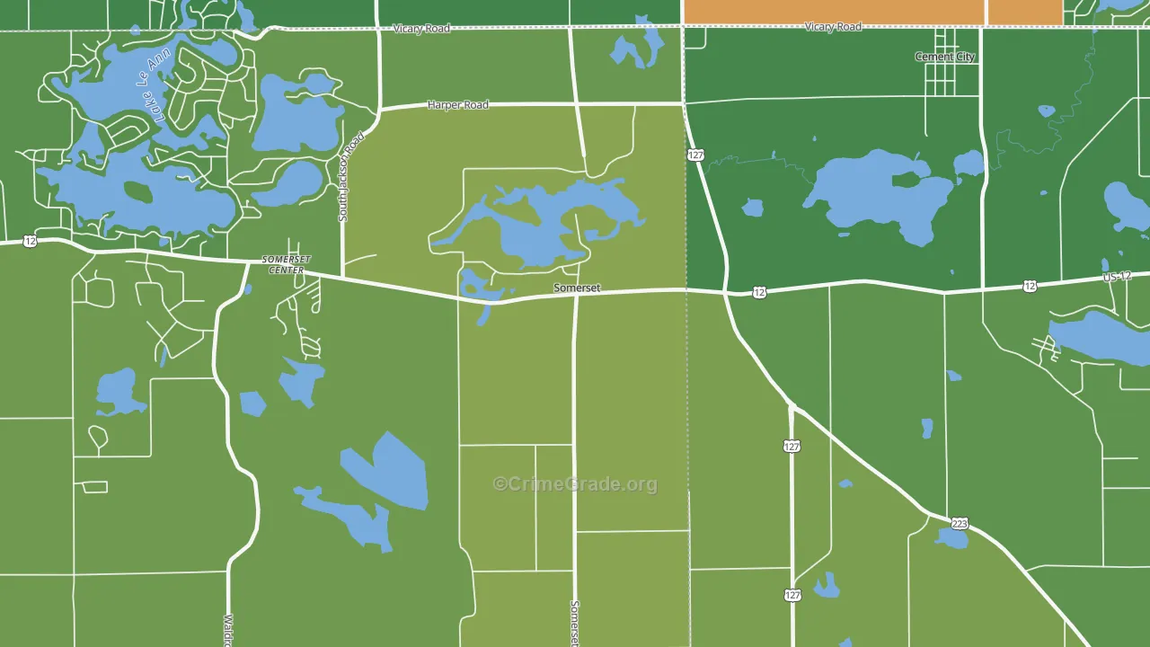 Somerset, MI Map of Vandalism Rates